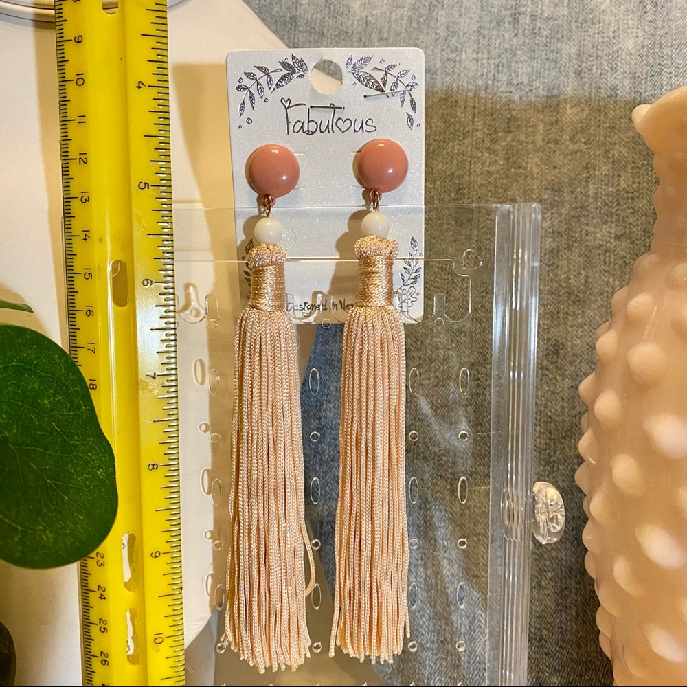 Blush threaded summer festival earrings